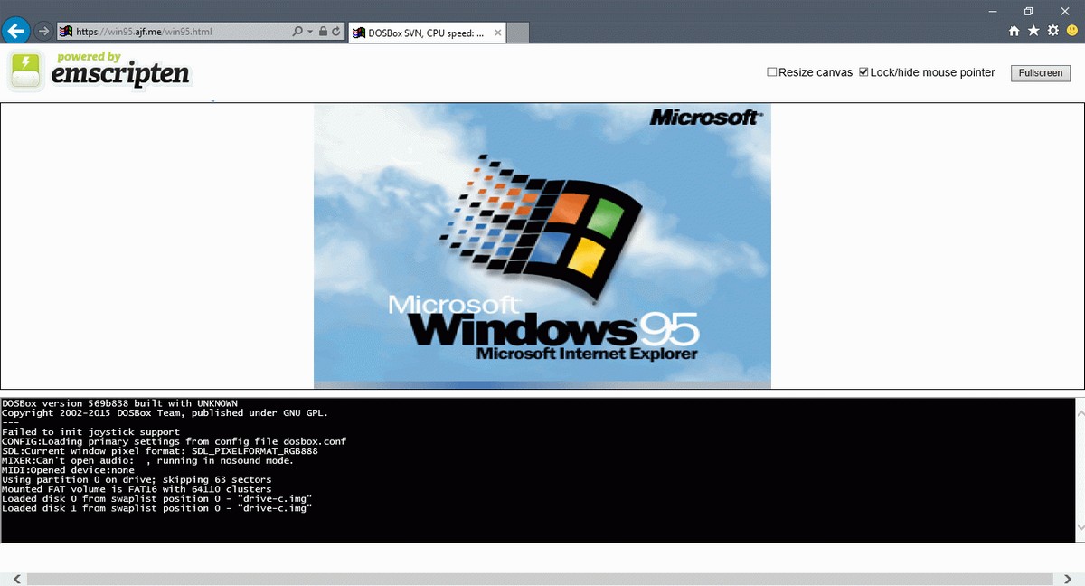 Windows 95 в браузере
