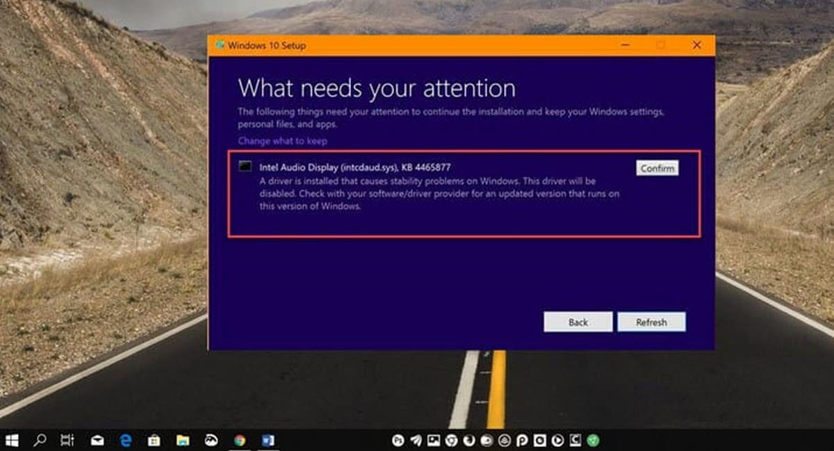 Windows 10 1809, появляется предупреждение - Intel Audio Display (intcdaud.sys) KB 4465877 
