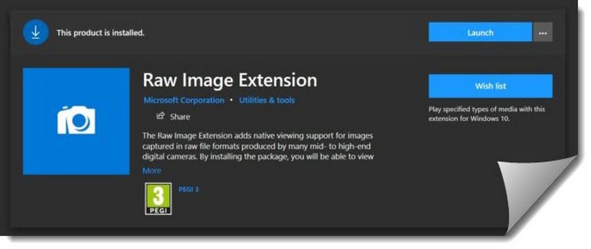  Raw Image Extension для Windows 10