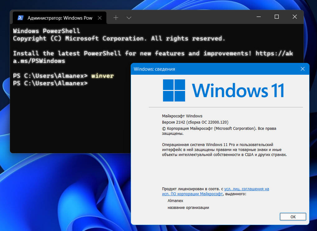 Проверьте версию Windows 11 с помощью PowerShell