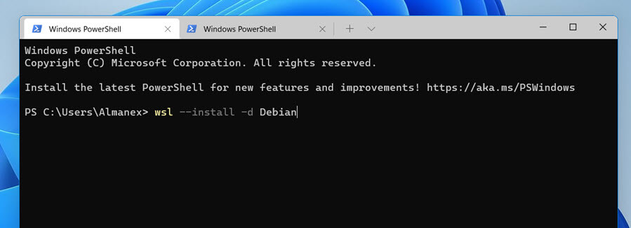 Windows 11 устанавливает специальный дистрибутив WSL