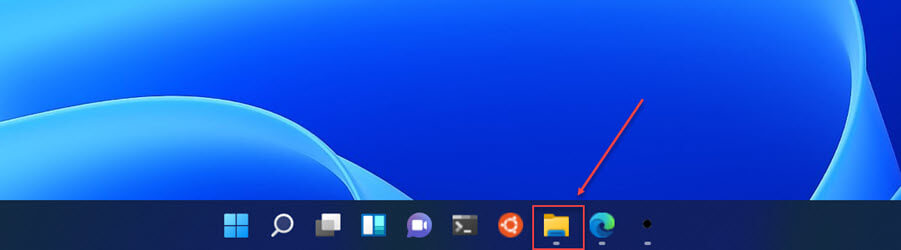Откройте проводник в Windows 11 кликнув на папку в меню «Пуск»
