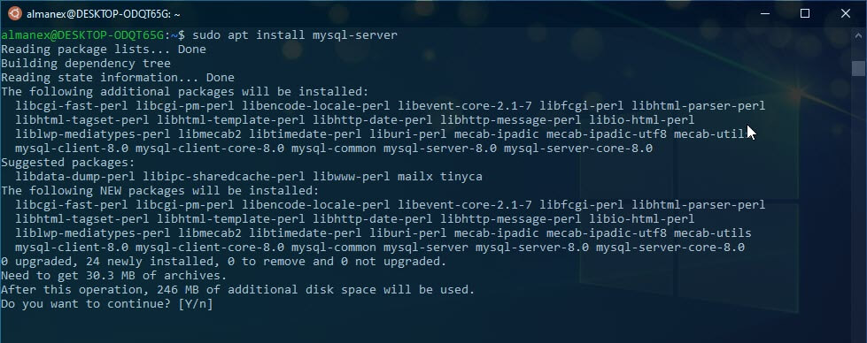 Wsl 2 Установка MySQL сервера